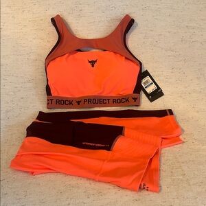 Under Armour Project Rock Bright Orange Activewear Set